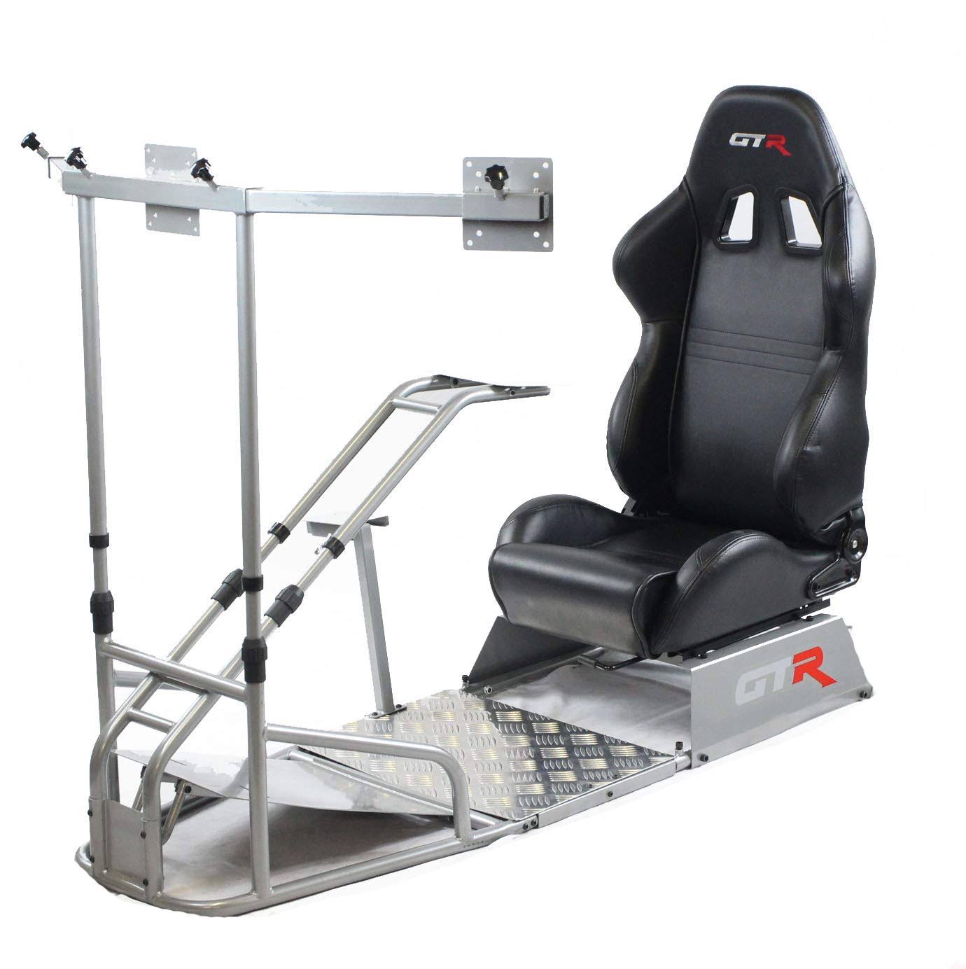 Silver Frame All Black Seat Simulator A836