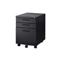 Black File Cabinet with Lock System and Caster Support U307