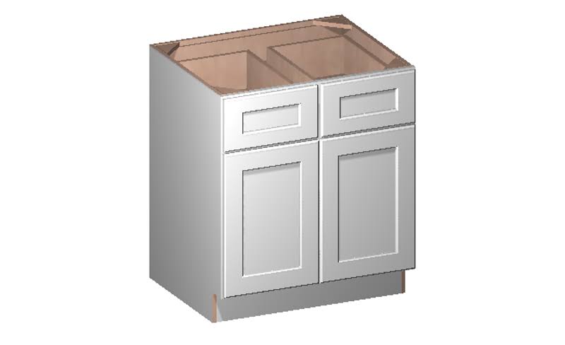 White 2 Doors 2 Drawers Base Cabinet U269715