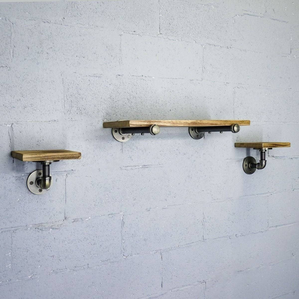 Set of 3 Farmhouse Industrial Wall Shelf T81806