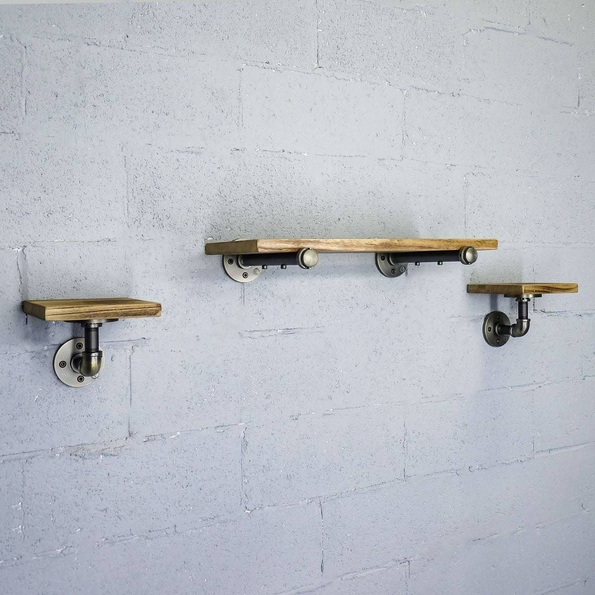 Set of 3 Farmhouse Industrial Wall Shelf T81806