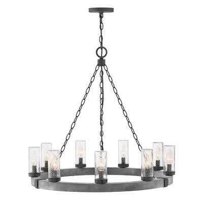 Aged Zinc Outdoor Chandelier V22358
