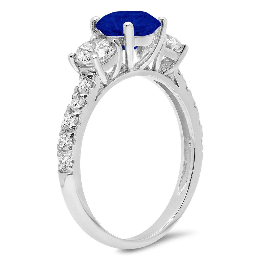 18k White Gold Three-Stone Ring L66660