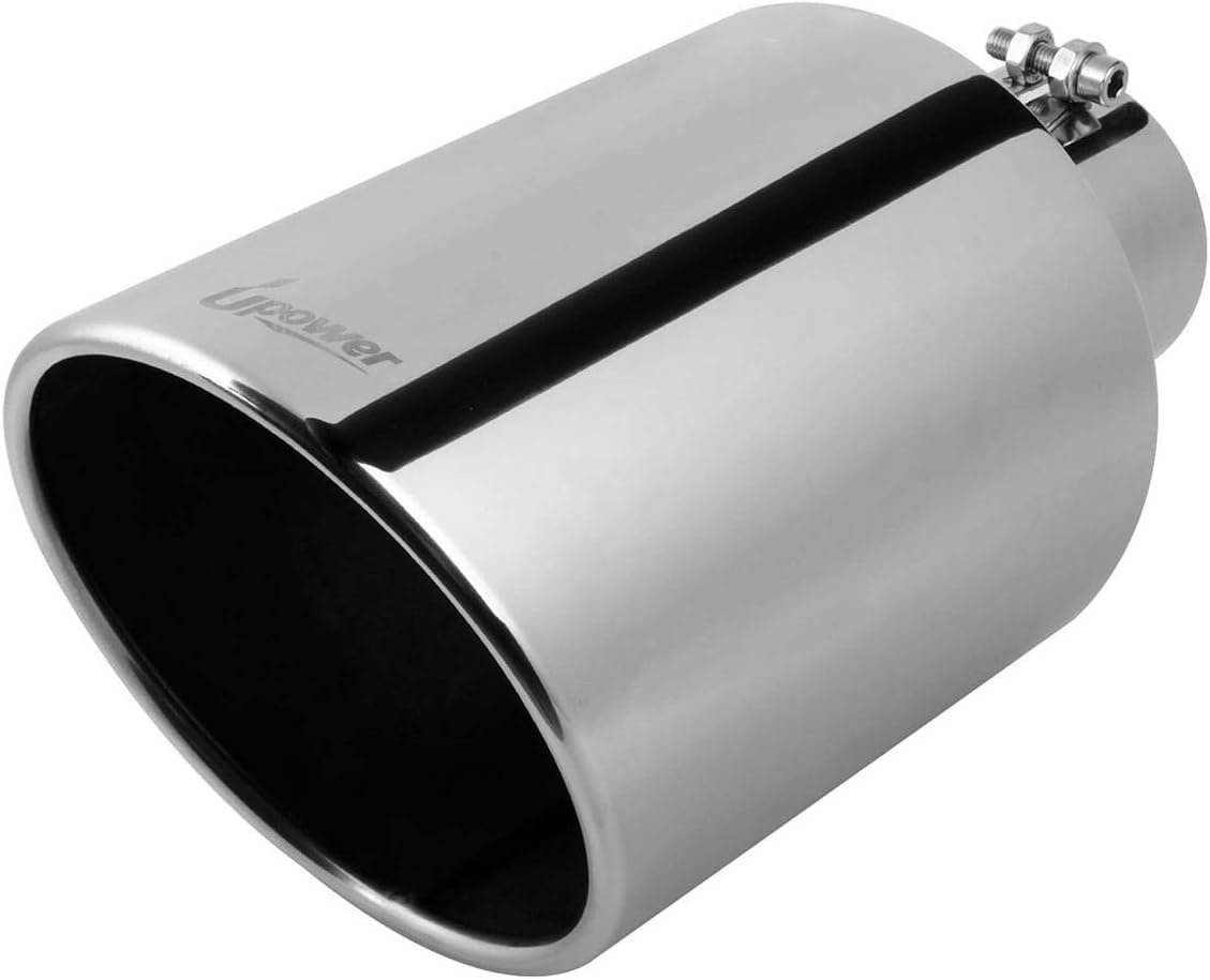 4 inch Inlet 8 inch Outlet Stainless Steel Exhaust Tip 15" Long Pack of 2 S93792