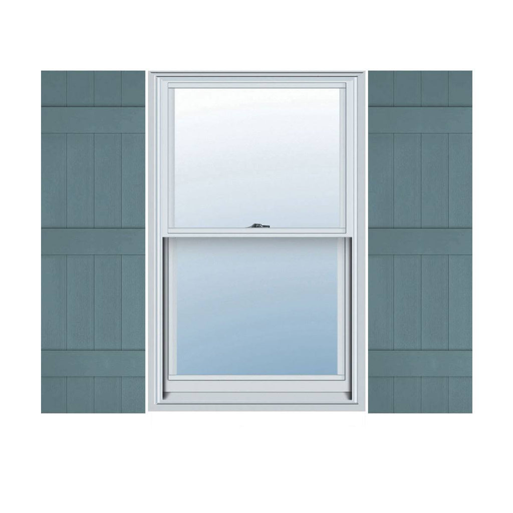 Wedgewood Blue Vinyl Board-n-Batten Shutters M154