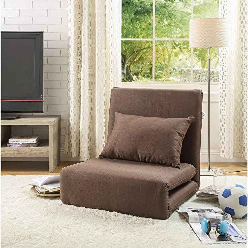 Linen Chair Beige 5-Position Adjustable Sofa T622