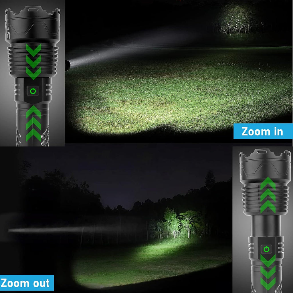 Rechargeable LED Tactical Flashlight, 120000 Lumen, USB Fast Charge, IPX6 Waterproof Y4581