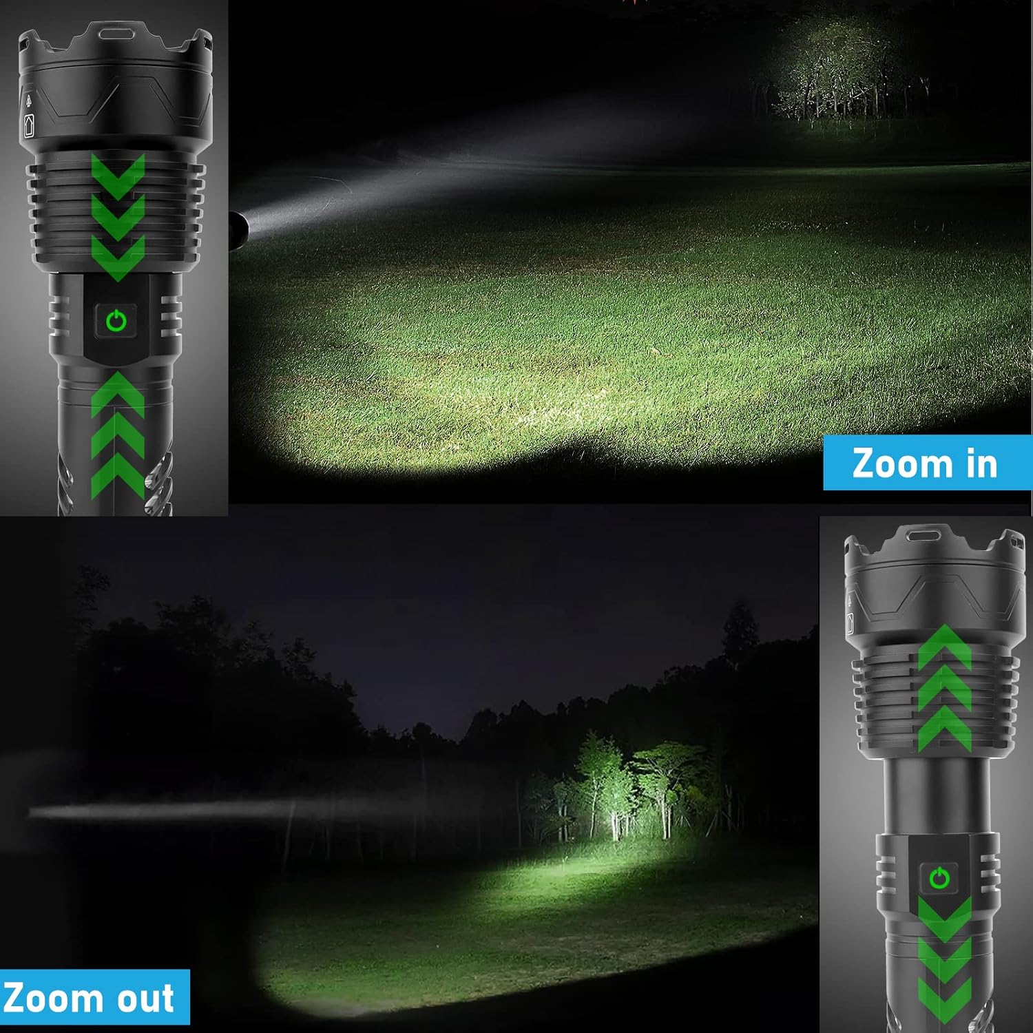 Rechargeable LED Tactical Flashlight, 120000 Lumen, USB Fast Charge, IPX6 Waterproof Y4581