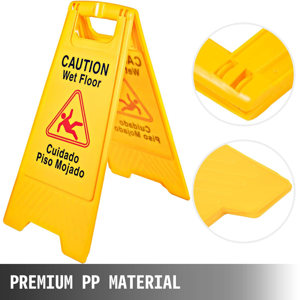 12 Pack Yellow Double Sided Plastic Wet Floor Sign J797648
