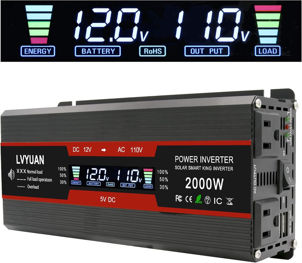 Car Power Inverter DC 12V to 110V AC Converter with Dual AC Outlets and Dual USB Z521294