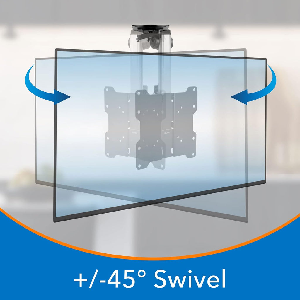Flip Down TV and Monitor Mount, VESA Compatible 75-200, Height Adjustable X698