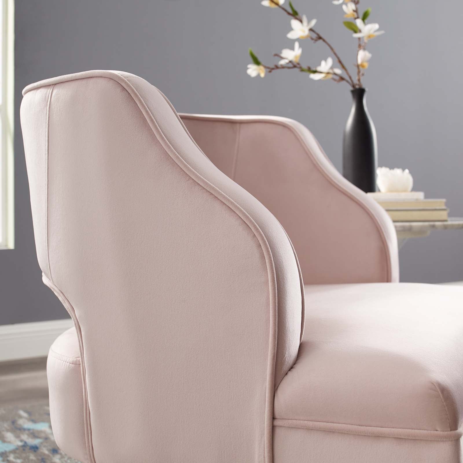 Pink Velvet Accent Armchair G192894