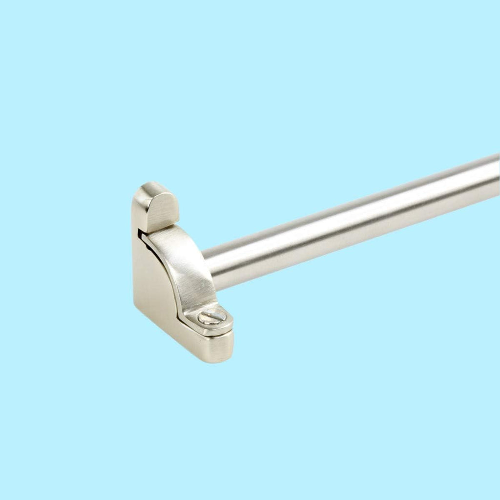 Brushed Satin Nickel Carpet Runner Rod Set 39 5/8 Inches L 1/2 Inch Dia Brass Tubes with Holder Bracket Hardware L357