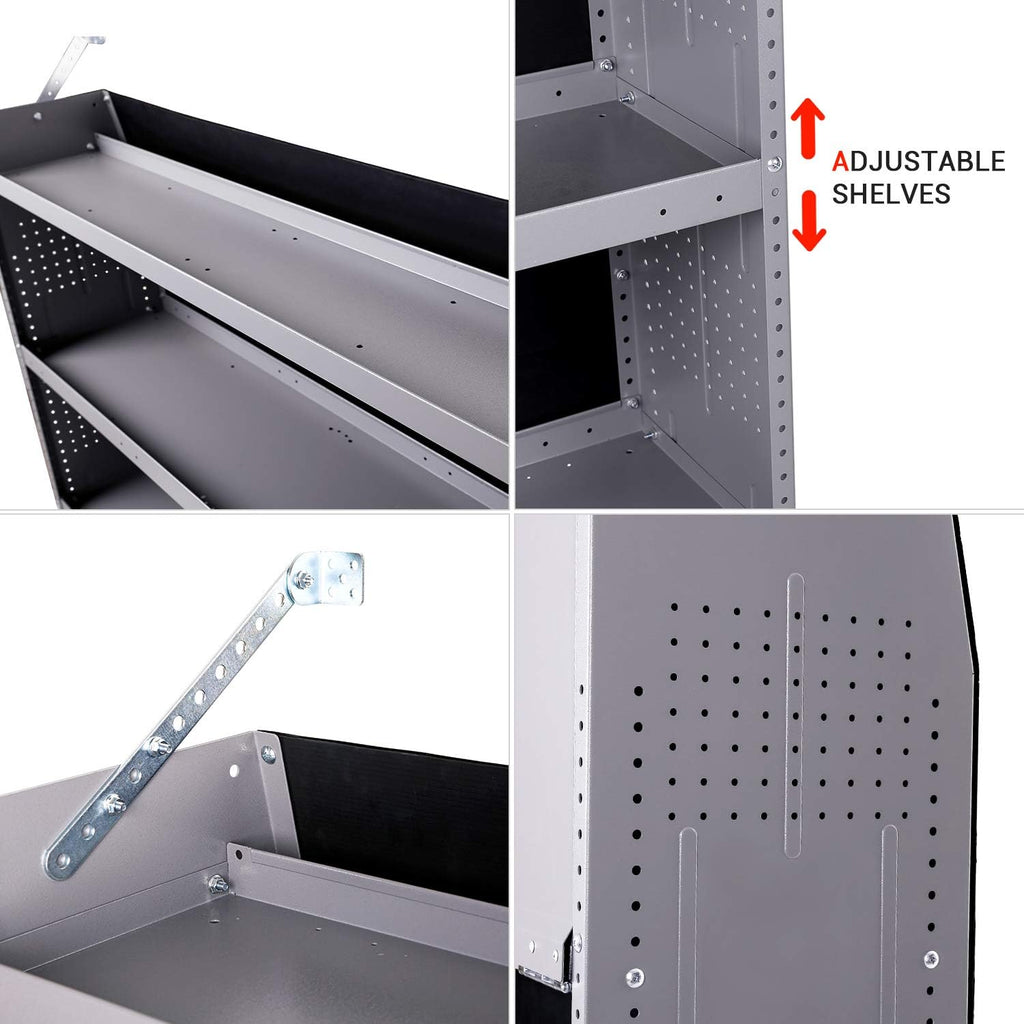 Steel Van Shelving Storage System, 52" W x 46" H x 13" D I4038