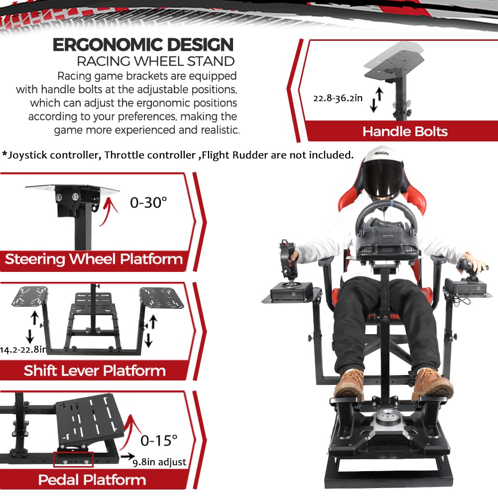 Flight Sim Stand with 3 Shift Lever Panels V429207