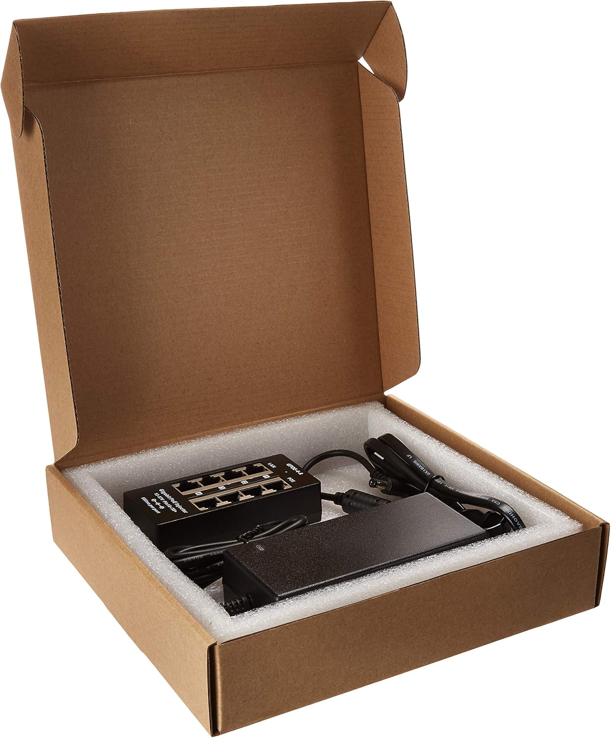4 Port Gigabit Passive PoE Injector with 48V 48W UL Power Supply Y413