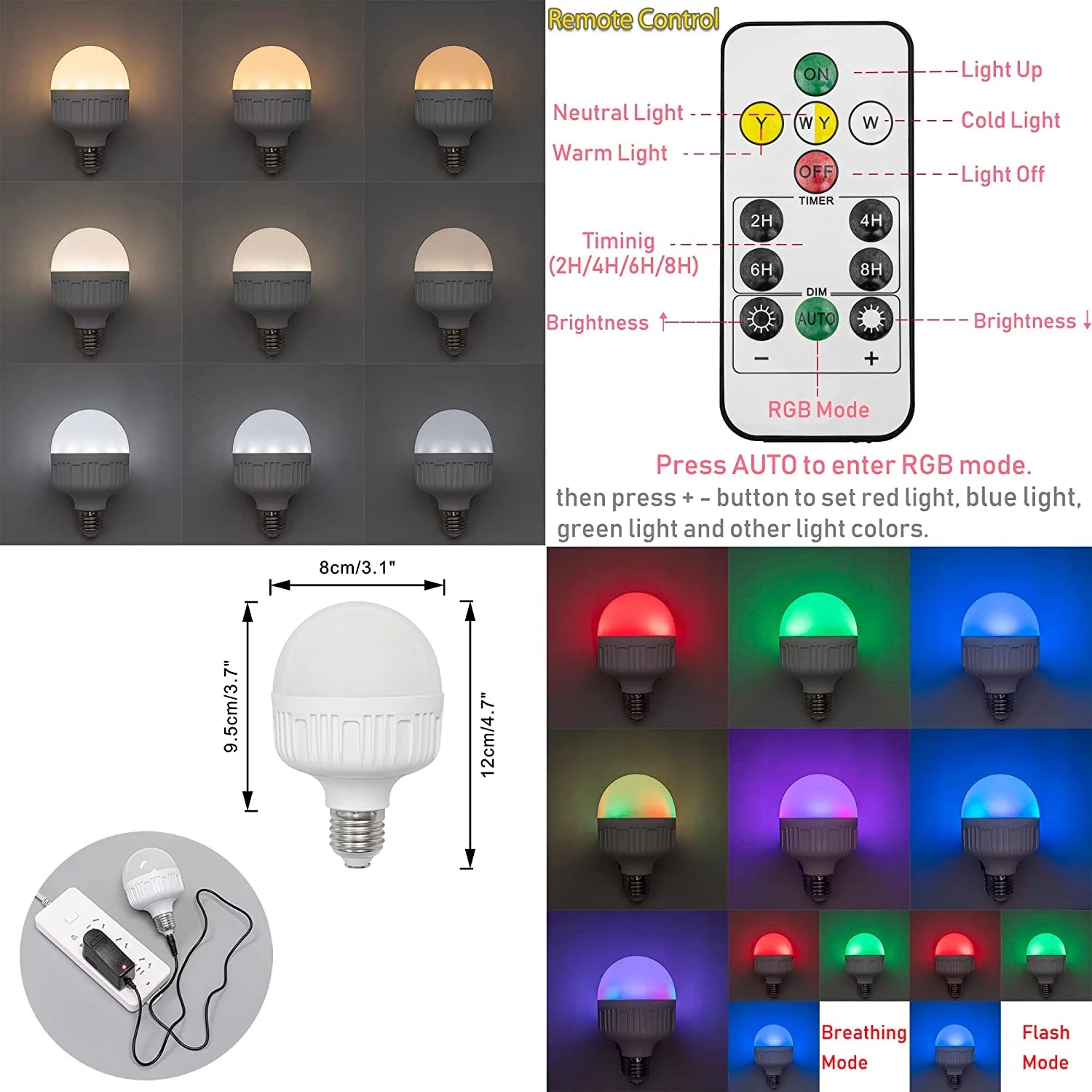 Rechargeable Battery Operated Pendant Light with Sleeve&Round Hook RGB Mode Adjustable Wire Length White Hollow Maple Leaf Shade Dimmable J886