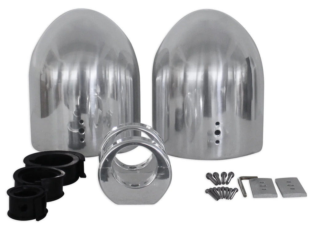 8” Polished Silver Aluminum Wakeboard Tower Speaker Enclosures O6977