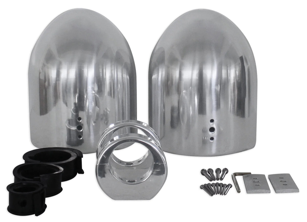 8” Polished Silver Aluminum Wakeboard Tower Speaker Enclosures O6977