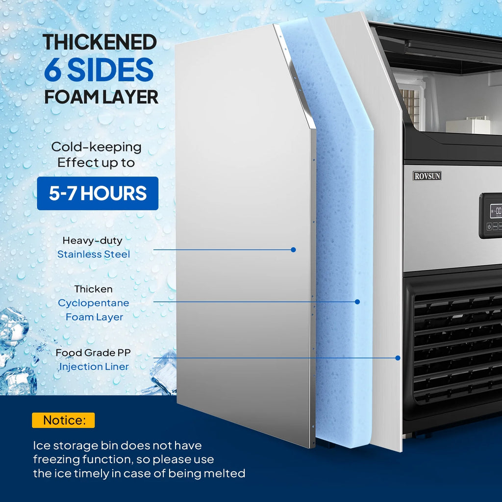 Commercial Ice Maker with 77lbs Storage Bin N66275
