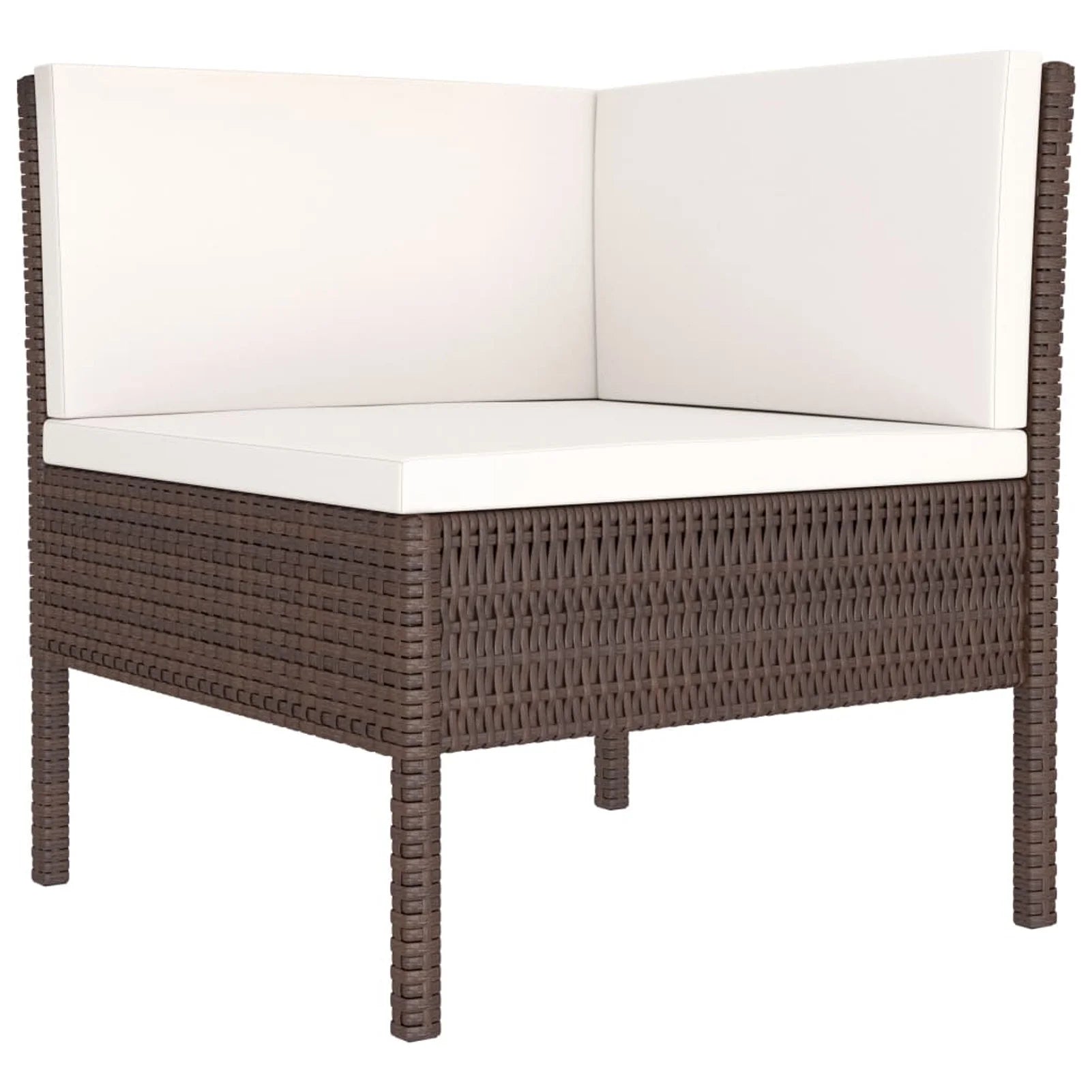 3 Piece Poly Rattan Outdoor Sectional Sofa Set with Cushions Steel Frame X1003