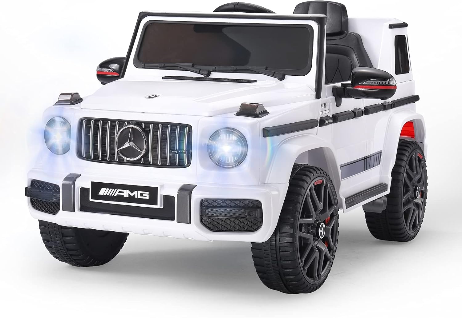 White 12V Ride On Car with Remote Control N680806
