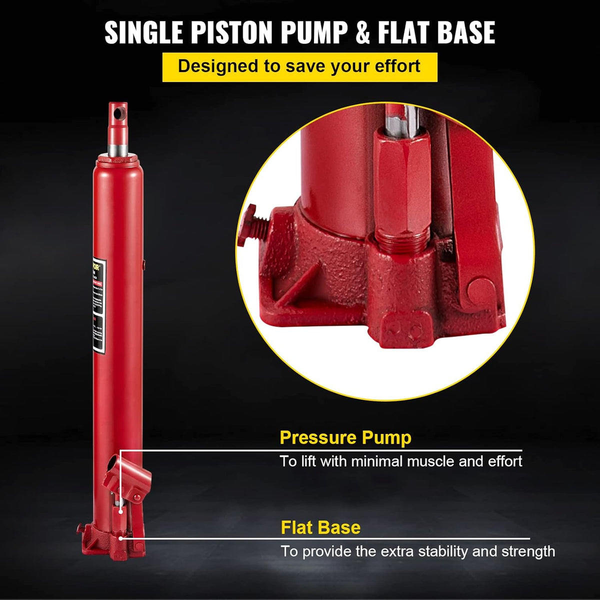 Hydraulic Long Ram Jack, 4 Tons Capacity, Red, Pack of 2 A4561