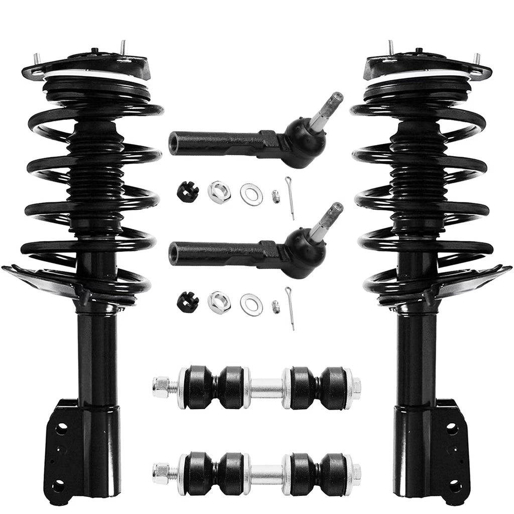 Front Struts with Coil Spring Sway Bars and Outer Tie Rods 6pc Set U29148