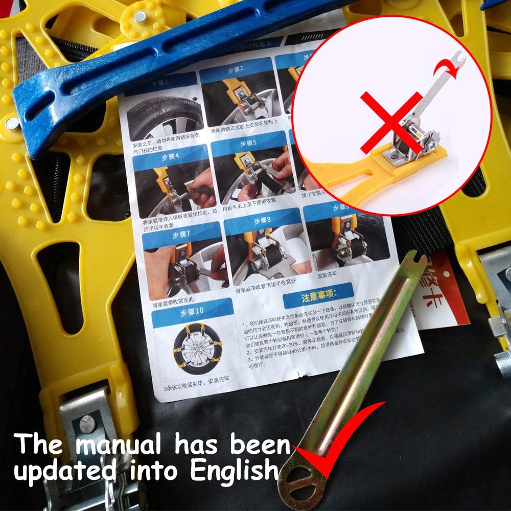 Universal Tire Chains 6Pcs Anti-Skid Snow Chains Portable Emergency Traction Car Snow Tyre Chains D151