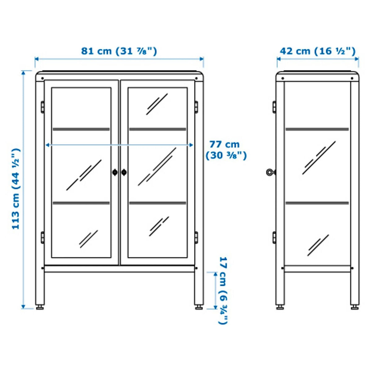 Light Yellow Glass-Door Cabinet C3239