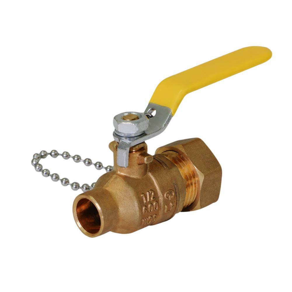 3/4 in. Brass Full Port Hose Ball Valve with Chain and Cap (10 Pack) S219