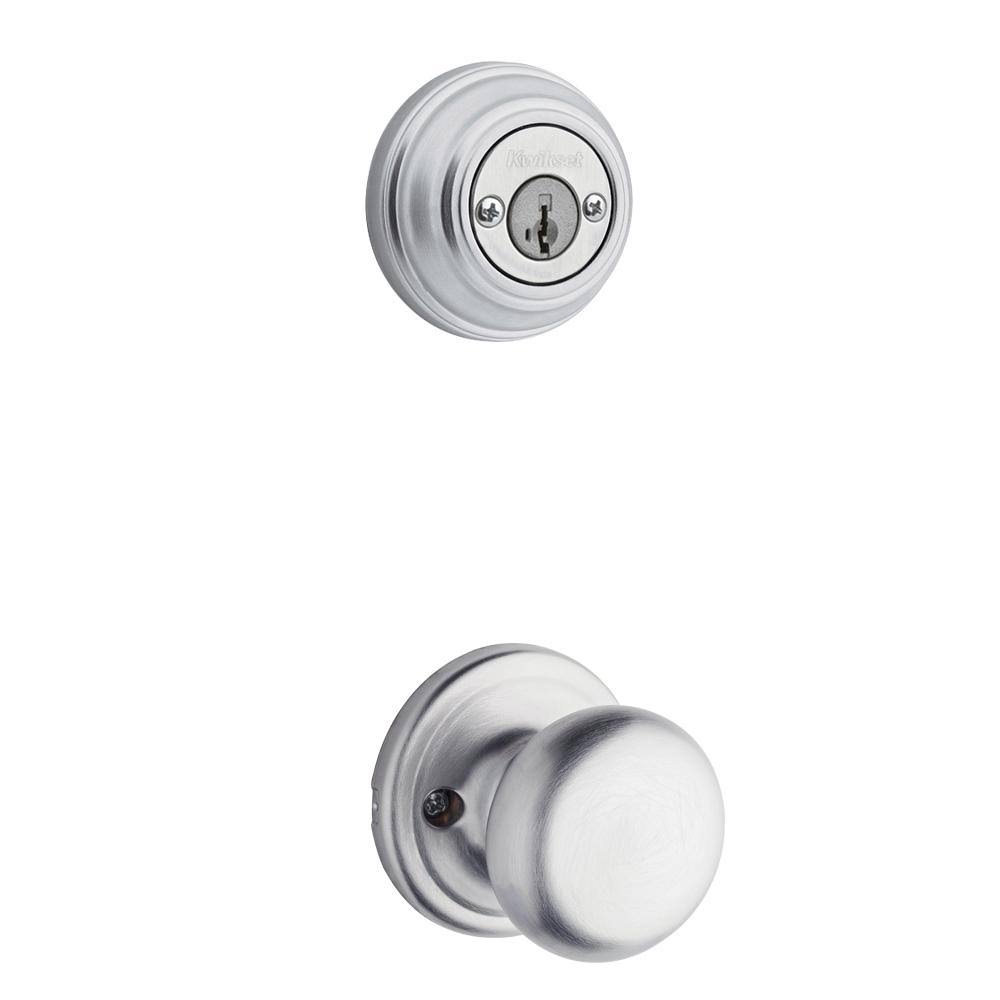Satin Chrome Knob Inside Trim for Double Cylinder Handleset B84879