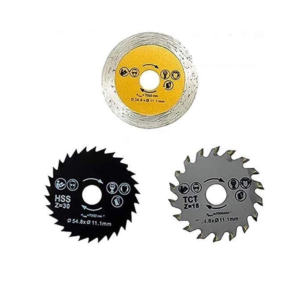 400W Compact Circular Saw Set with 3 Carbide Tipped Blade, Tool Box, Gloves P39206