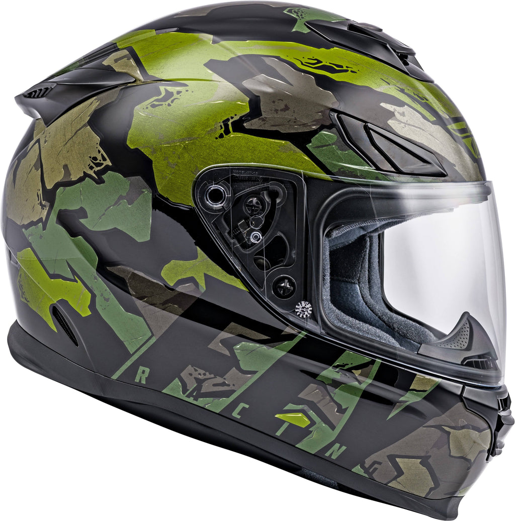 Camo Green Grey Fly Racing Helmet E4682