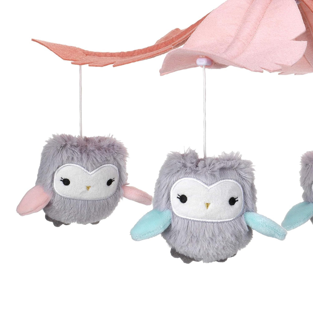 Gray/Pink Musical Baby Crib Mobile G12989