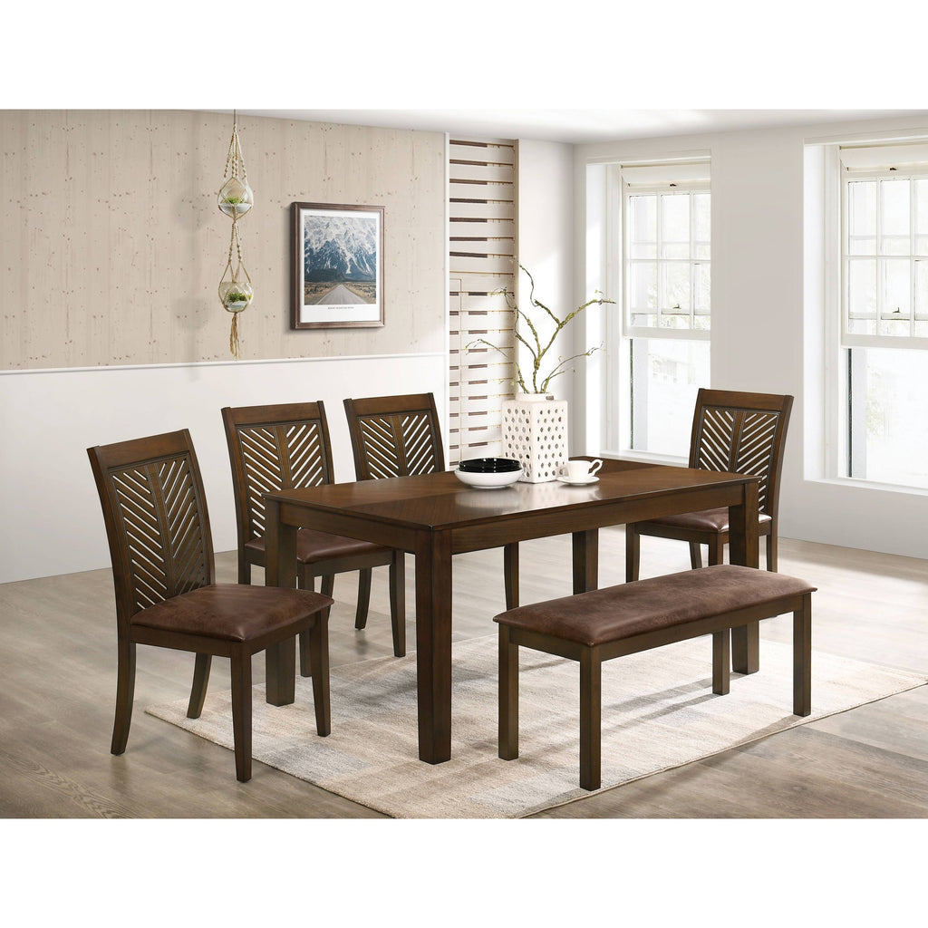 Transitional Brown Padded Bench W2572