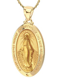 14K Yellow Gold Oval Pendant Necklace F6529