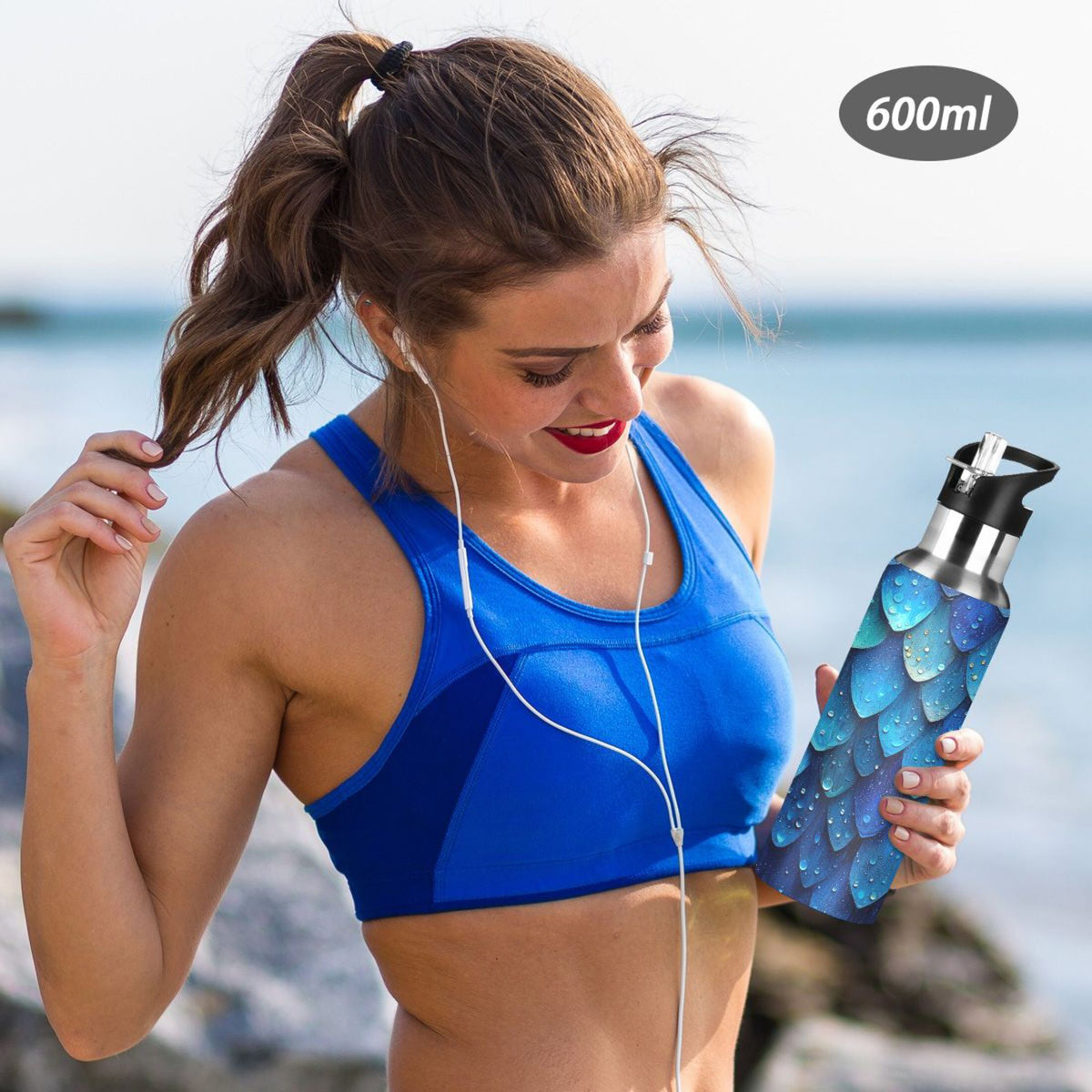 20 oz Insulated Stainless Steel Water Bottle with Straw Lid S4331