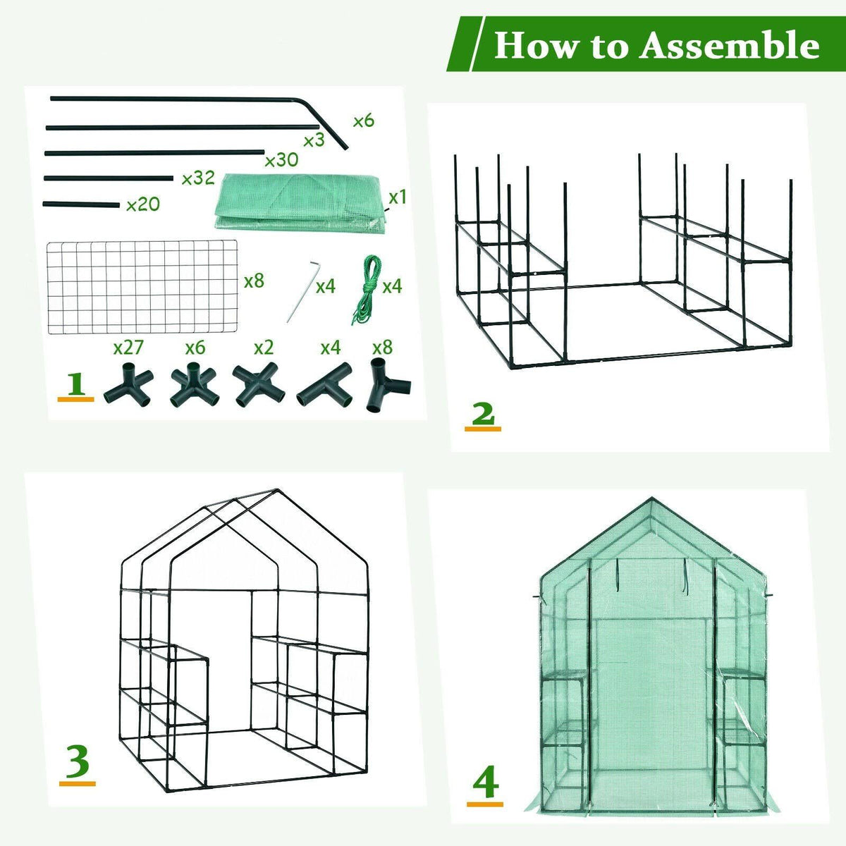 Walk-In Greenhouse with Observation Windows Y7690