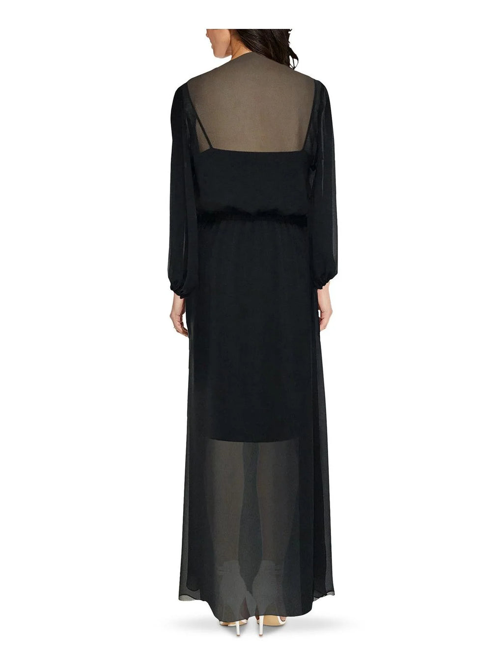 Navy Surplice Chiffon Maxi Dress R927699