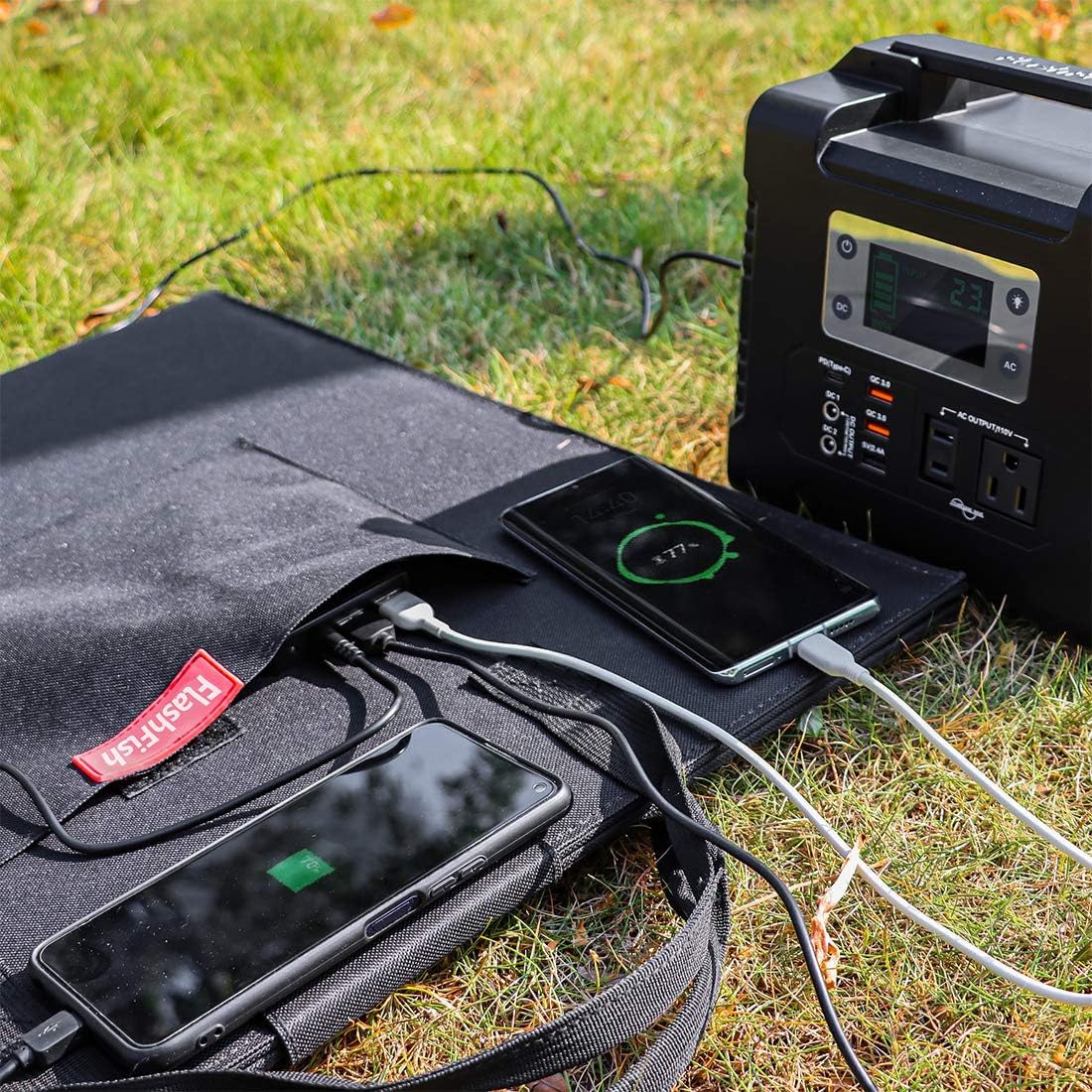 18V 18V Portable Foldable Solar Panel with USB DC Output L446505