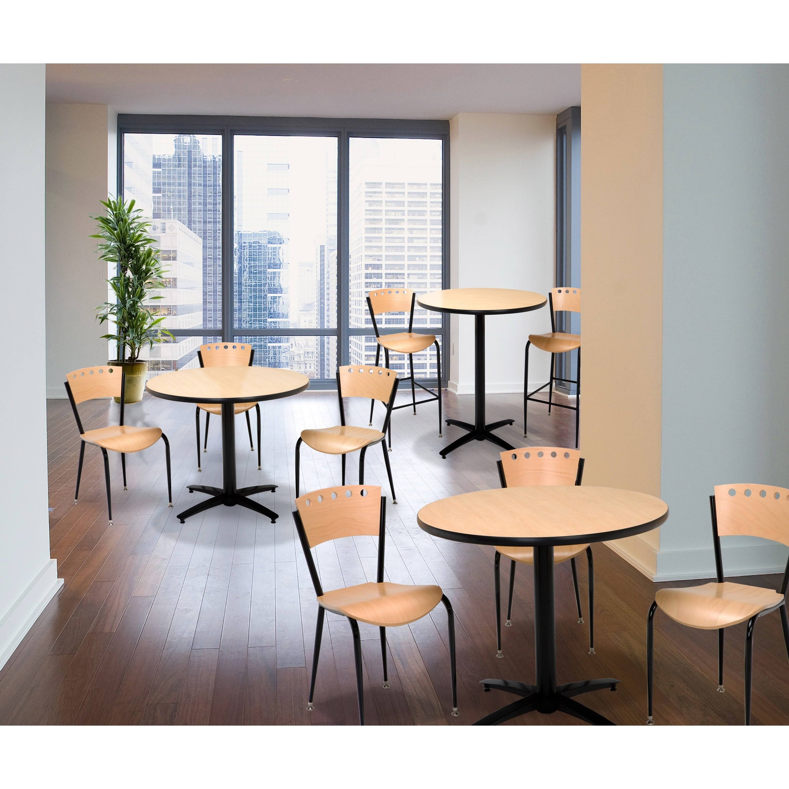 Walnut Metal Cafe Chair Y282760