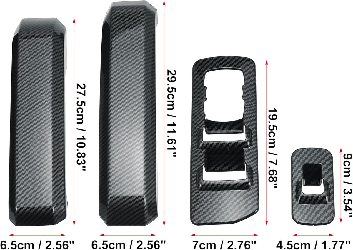 ABS Carbon Fiber Pattern Window Lift Trim Switch Panel Cover Black Pack of 2 G30294