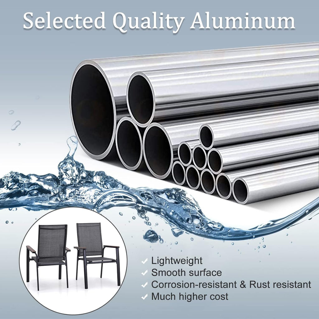 7 Piece Aluminium Patio Dining Set with Stackable Chairs M62271