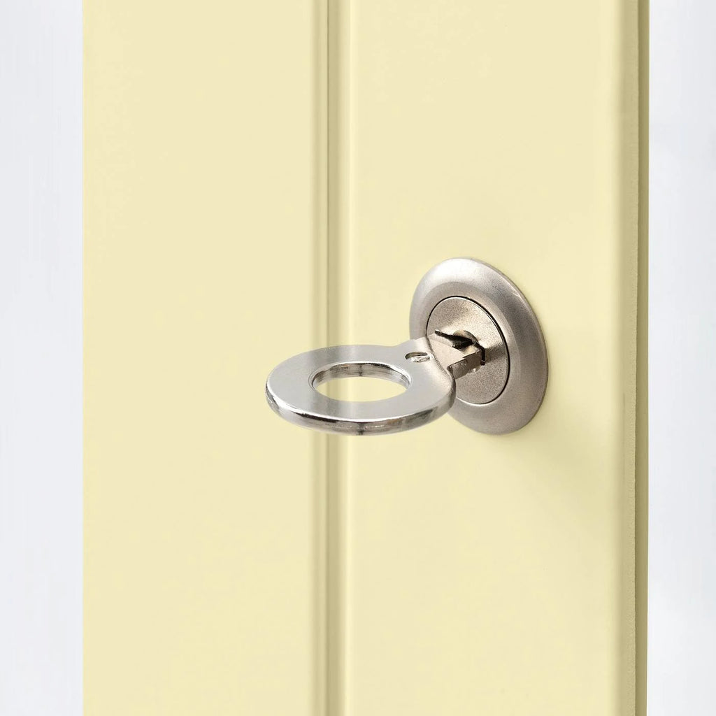 Light Yellow Glass-Door Cabinet C3239