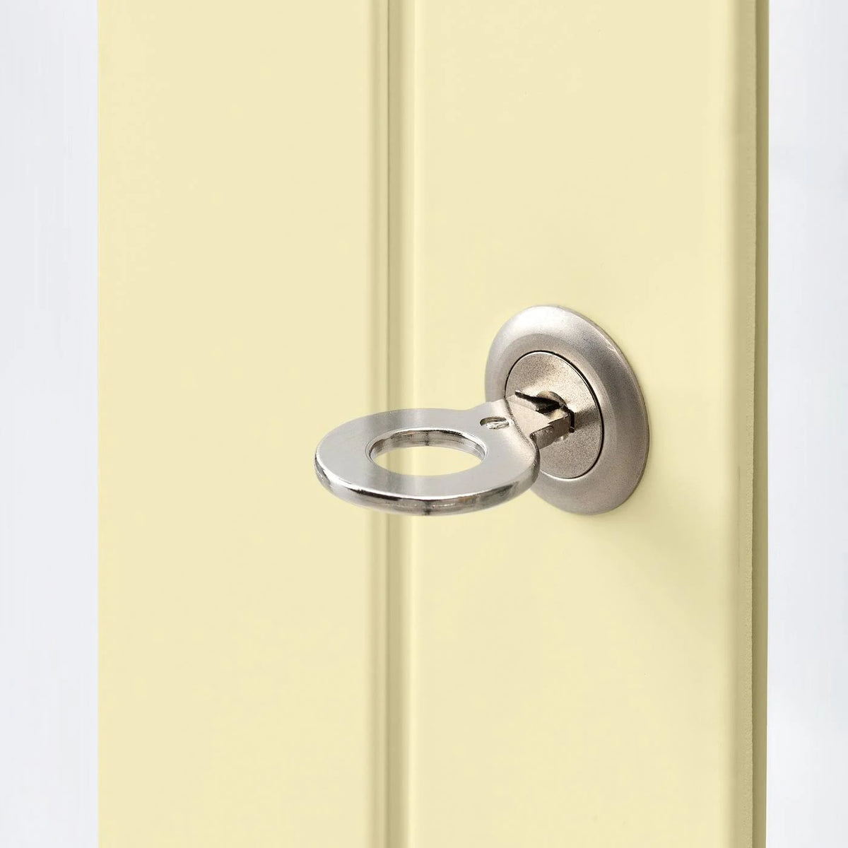 Light Yellow Glass-Door Cabinet C3239