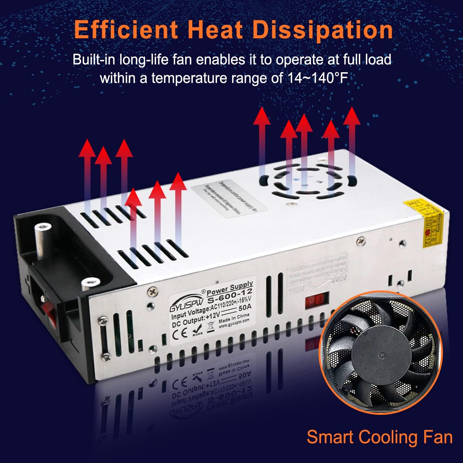 600W Universal DC 12V 50A Adjustable Switching Power Supply A247519