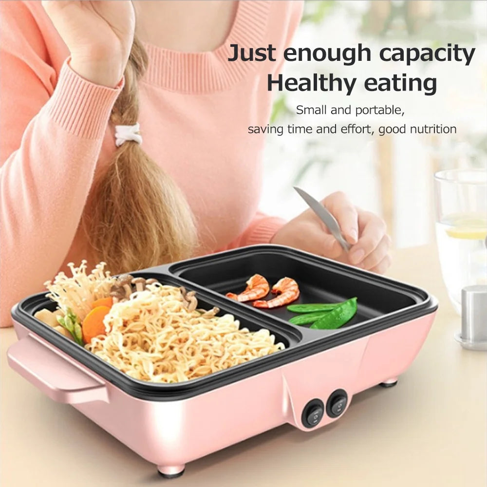 2 IN 1 Electric Grill Pan Hot Pot Barbecue Machine P2048