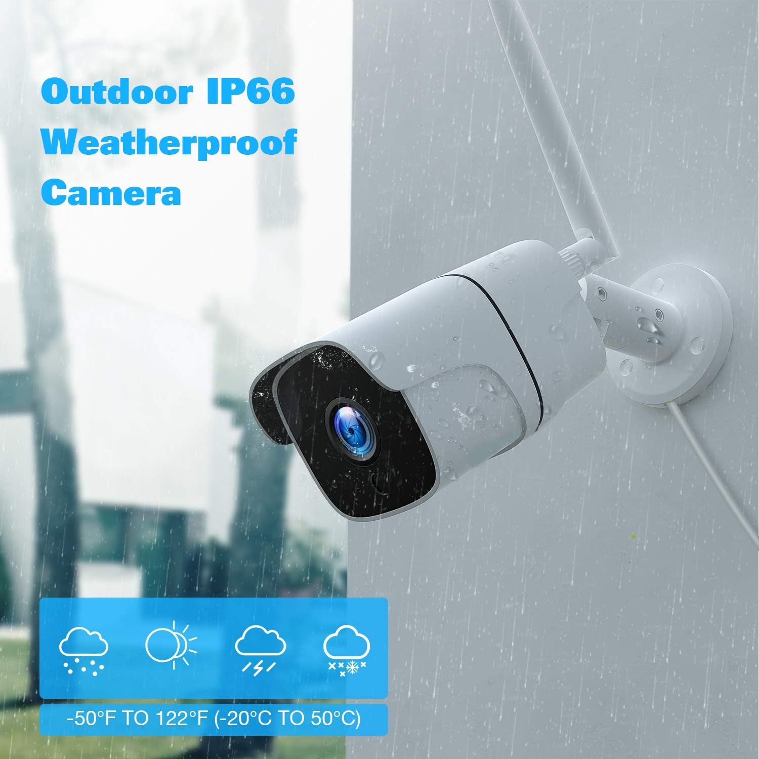 1080P Wireless Security Camera System with 3TB Hard Drive, 8 Channel, 4pcs Outdoor WiFi IP Cameras X1557