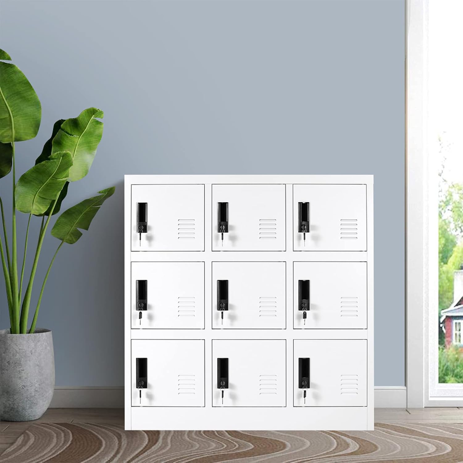 9 Door Metal Storage Locker with Lock M118
